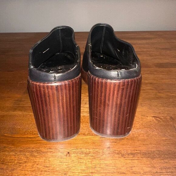 Vince Women's Black Navina Leather Platform Clog Mules Shoes - Picture 6 of 10